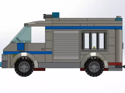 3D model of a LEGO style Police Car 3D model