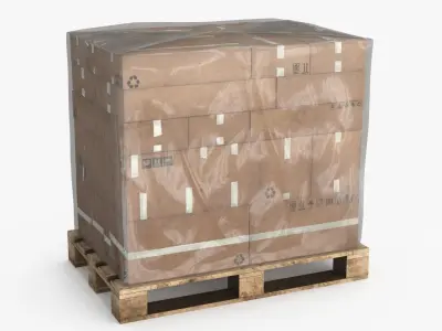 Cardboard Pallet Low-poly 3D model