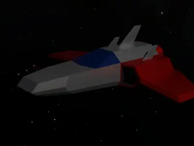 Game Ready Small Spaceship Low-poly 3D model