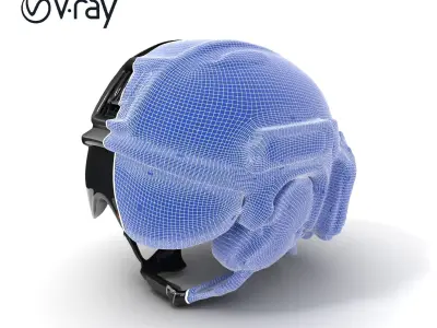 Tactical Helmet with Visor Model Pack Low-poly 3D model