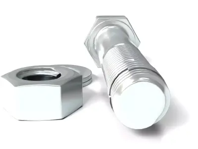 Bolt Nut And Washer Set 3D model 3D model