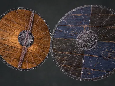 Viking Shield Game Res Low-poly 3D model