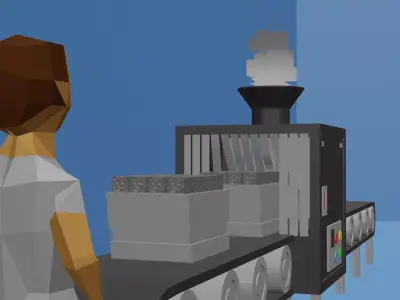 Pixelated Cubical Manufacturing Conveyor 3D model