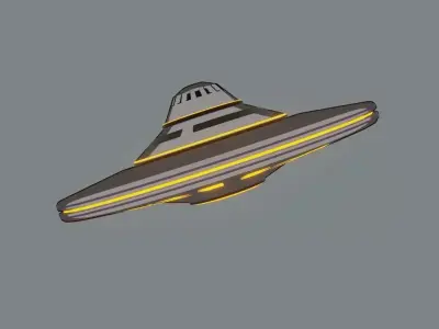 UFO Cartoon Style Low-poly 3D model