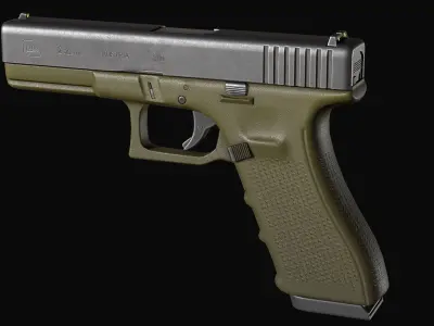 Glock 17 Low-poly 3D model 3