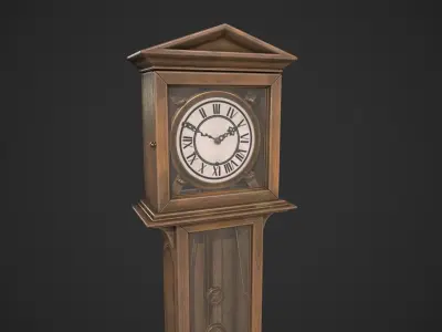 Grandfather Clock Low-poly 3D model