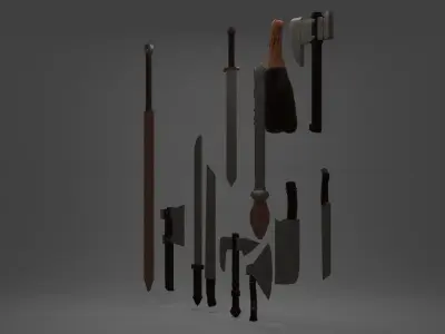 Melee Weapon 3D Model 3D model