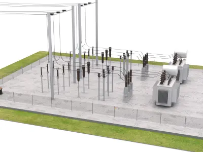Electrical Substation v2 3D model