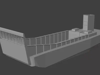 LC3 British Landing Craft Low-poly 3D model