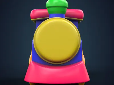 Cartoon Toy Train Low-poly 3D model purchase