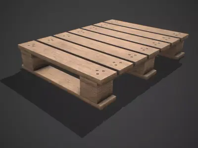 Low poly European Wood pallet 05 PBR Game Ready Free low-poly 3D model