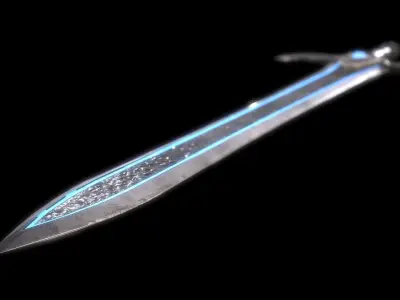 Fantasy Magic Sword PBR Low-poly 3D model