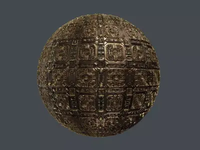 Steampunk Seamless PBR Texture 06 Texture