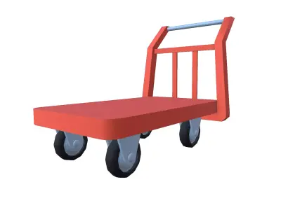 Cartoon Trolley Low-poly 3D model