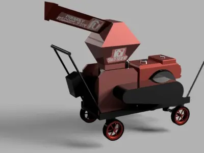 Shredder wood chipper Low-poly 3D model