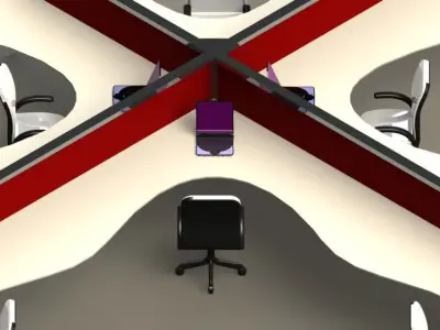 Ergonomic Workstation Free 3D model