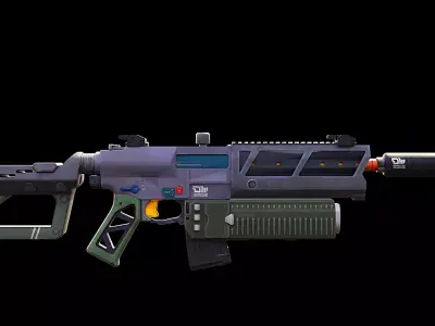 Sci-Fi Tactical Stealth Carbine Game Ready Low Poly Low-poly 3D model