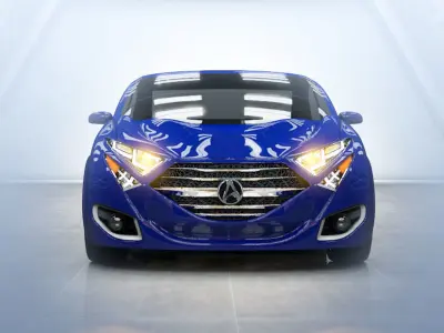 3d Card Model car in futuristic setting Free low-poly 3D model