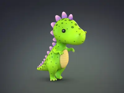 Cartoon Dinosaur Pack Collection 3D model