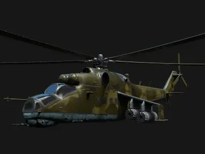 Helicopter - Source Files Attached 8K Unreal Engine  Low-poly 3D model