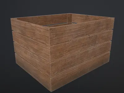 Wooden box Low-poly 3D model get