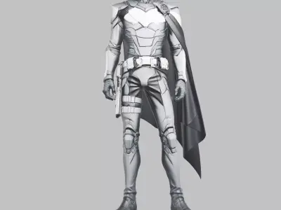 Tactical Silver Sci-Fi Armor 3D model
