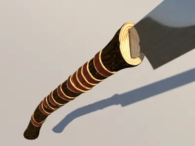 Two-handed barbarian saber 3D model