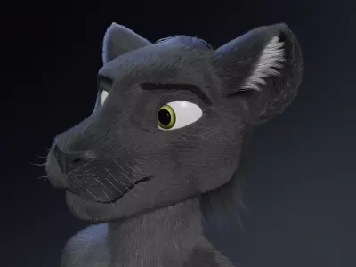 Niko Anthro Panther Free low-poly 3D model