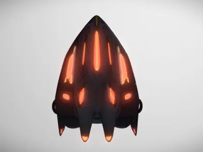 Spaceship Cat6 Low-poly 3D model