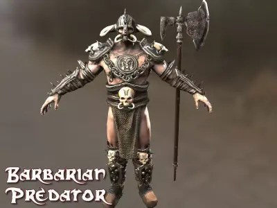 Barbarian Predator Low-poly 3D model