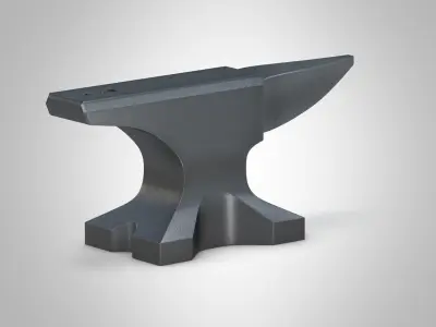 Anvil metal part Low-poly 3D model