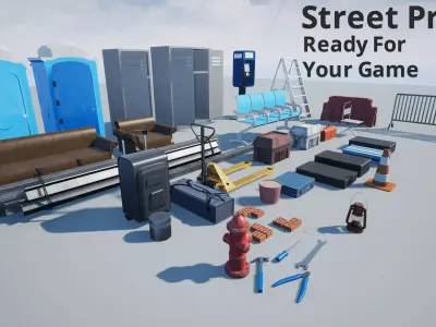 Street Props Low-poly 3D model purchase