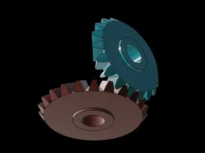 Animated Gears 2 3D model