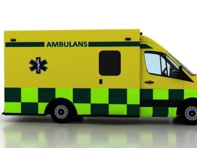 Mercedes Benz Sprinter Truck Sweden Ambulance 3D model