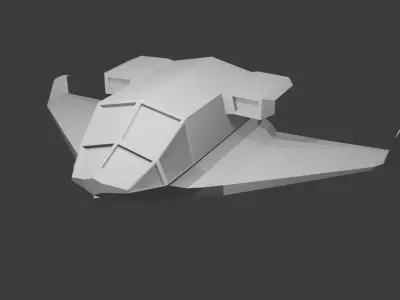 Futuristic Plane Low-poly 3D model