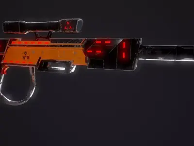 Sniper Rifle Low-poly 3D model 5