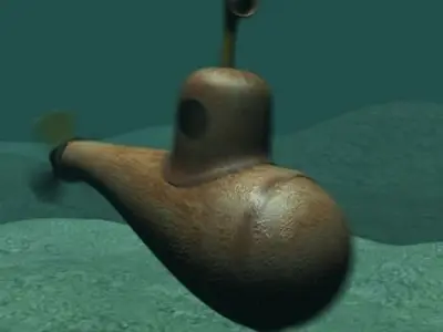 Submarine in ocean 3D model