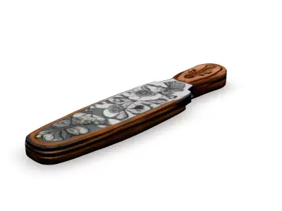 Ornate Floral Engraved Knife 3D Model Low-poly 3D model