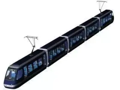 tramway 3D model metro train 3D model
