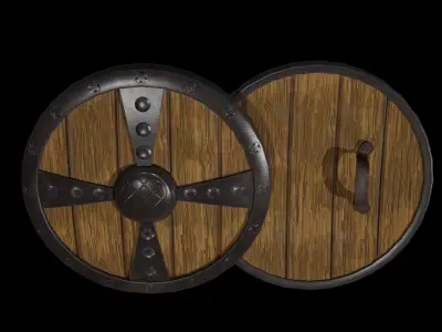 shield Low-poly 3D model 3