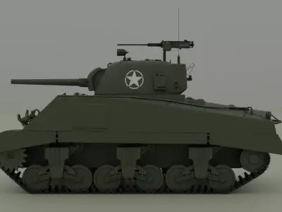 M4A2 Sherman Low-poly 3D model