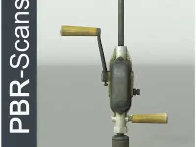 Hand Drill High Poly 3D model