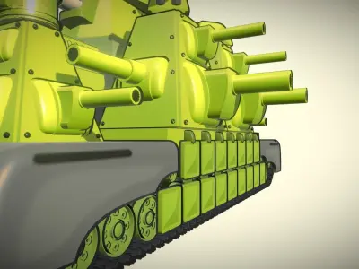 Super Heavy tank KV-44 Low-poly 3D model