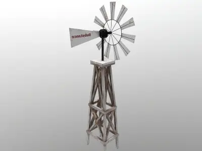 Windmill Low-poly 3D model get