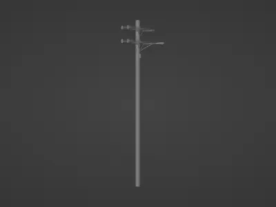Telephone Poles Low-poly 3D model