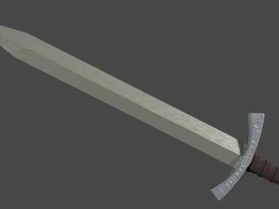 Spatha sword with Falchion handle Low-poly 3D model