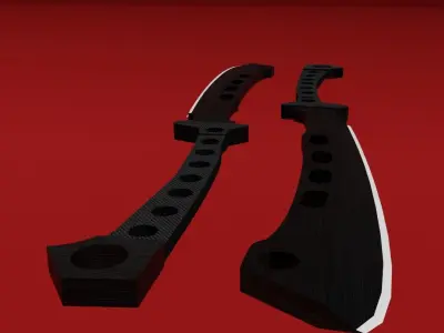 Ultra light modern machete Low-poly 3D model
