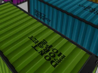 Low Poly Containers 3D model