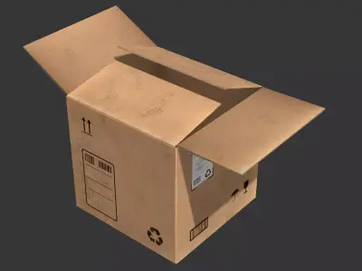 Cardboard Package Box Low-poly 3D model purchase