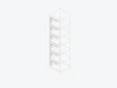 Locker - Plastic - Locka - Classic Extra - Six Tier Low-poly 3D model